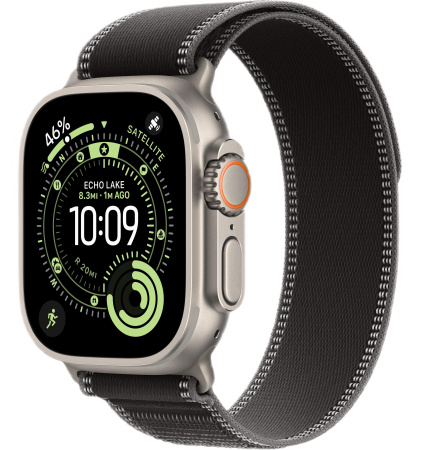 Apple Watch Ultra 3 (2025) 49mm Natural Titanium Case with Black/Charcoal Trail Loop (GPS + Cellular) (S/M)