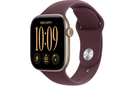 Часы Apple Watch Series 12 46mm Light Gold Aluminum Case with Burgundy Sport Band (GPS) (S/M)