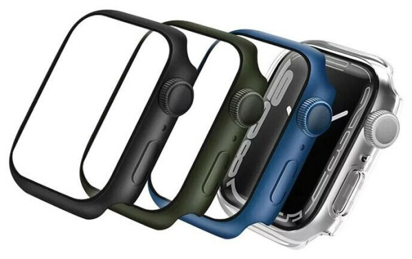 Чехол со стеклом Uniq Legion +9H Curved glass для Apple Watch 7 45 мм Black