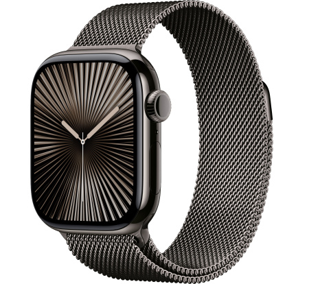 Apple Watch Series 10 42mm Slate Titanium Case with Slate Milanese Loop (GPS + LTE)