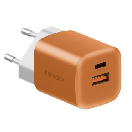 Сетевая зарядка Energea AmpCharge GaN35 USB-C PD35 + USB-A QC30 35W Orange