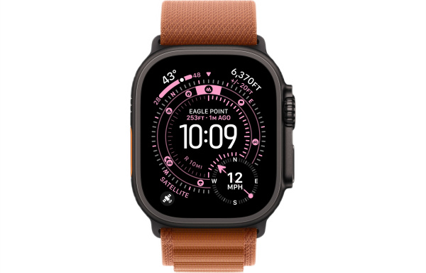 Apple Watch Ultra 3 (2025) 49mm Black Titanium Case with Terra Cotta Alpine Loop - Large (GPS + Cellular)