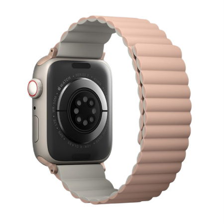 Ремешок Uniq для Apple Watch 42-45 mm Revix Reversible Magnetic Pink/Beige