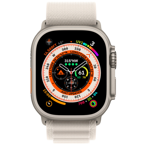 Часы Apple Watch Ultra 49mm Titanium Case with Starlight Alpine Loop Band - Small (GPS + Cellular)