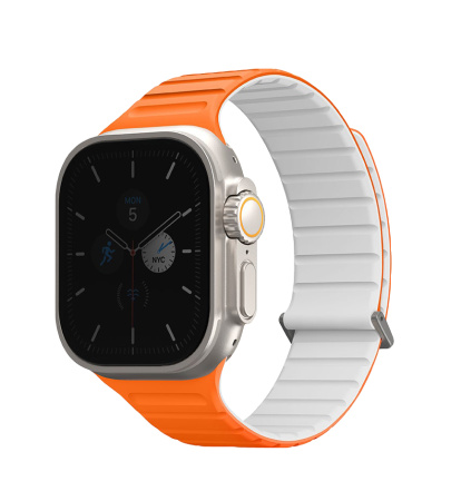 Ремешок Uniq для Apple Watch 42-49 mm Revix EVO Reversible Magnetic Amber Orange / White