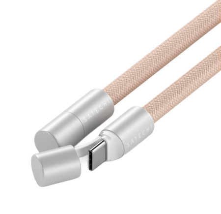 Зарядный кабель - ремень через плечо Satechi OntheGo Crossbody Lanyard Cable 60W 1.5m Пустынно-розовый