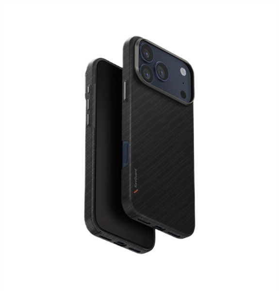 Защитный чехол UNIQ KEVA Edge Full Kevlar (MagSafe) для iPhone 17 Pro Max Carbon Black
