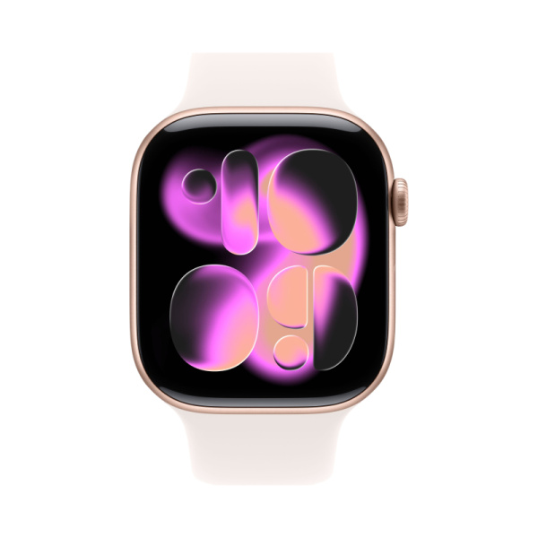 Часы Apple Watch Series 11 46mm Rose Gold Aluminum Case with Light Blush Sport Band (GPS) (размер S/M)