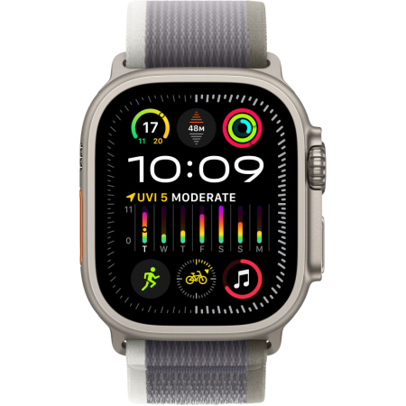 Часы Apple Watch Ultra 2 49mm Titanium Case with Green/Gray Trail Loop - M/L (GPS + Cellular)