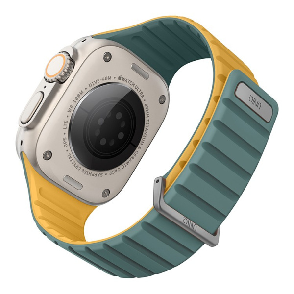 Ремешок Uniq для Apple Watch 42-49 mm Revix EVO Reversible Magnetic Viridian Green / Burnt Yellow