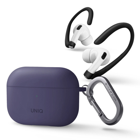 Чехол Uniq с карабином и держателем для AirPods Pro 2 NEXO Purple Чехол Uniq с карабином и держателем для AirPods Pro 2 NEXO Purple