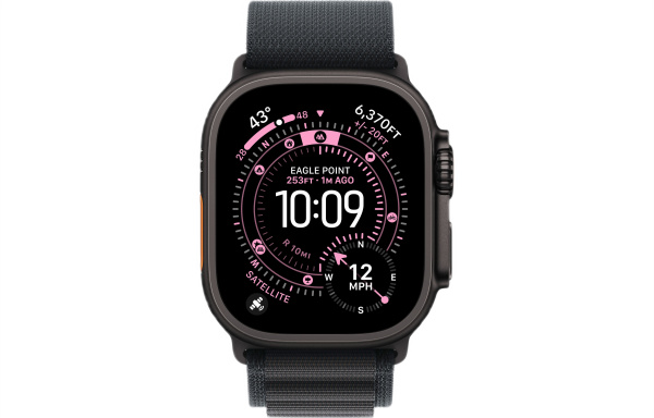 Apple Watch Ultra 3 (2025) 49mm Black Titanium Case with Black Alpine Loop - Small (GPS + Cellular)