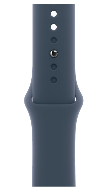 Часы Apple Watch Series 9 45mm Silver Aluminum Case with Storm Blue Sport Band (GPS) (размер M/L)
