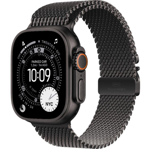Часы Apple Watch Ultra 3 (2025) 49mm Black Titanium Case with Black Titanium Milanese Loop - Large (GPS + Cellular)