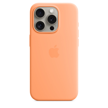 Apple iPhone 15 Pro Silicone Case with MagSafe Orange Sorbet (Уцененный)