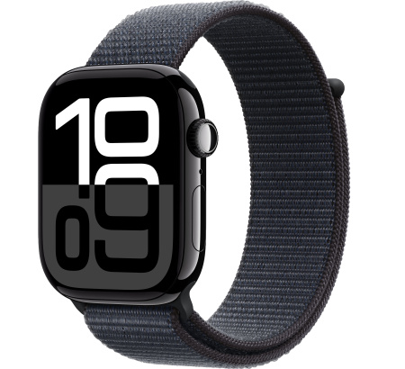 Apple Watch Series 10 46mm Jet Black Aluminum Case with Ink Sport Loop (GPS)