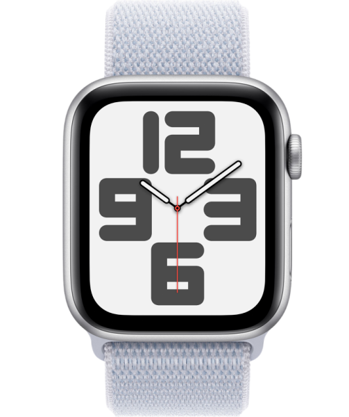 Часы Apple Watch SE (2024) 44mm Silver Aluminum Case with Blue Cloud Sport Loop (GPS)