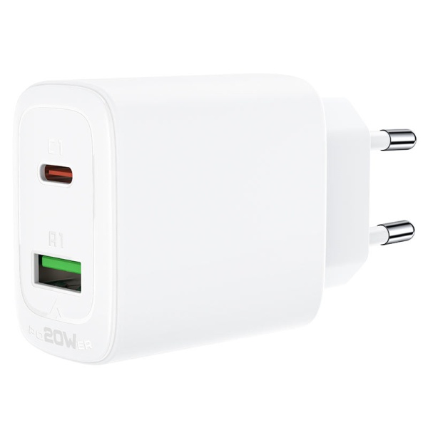 Сетевой адаптер ACEFAST Fast Charge Wall Charger A25 PD20W (1xUSB-C+1xUSB-A)