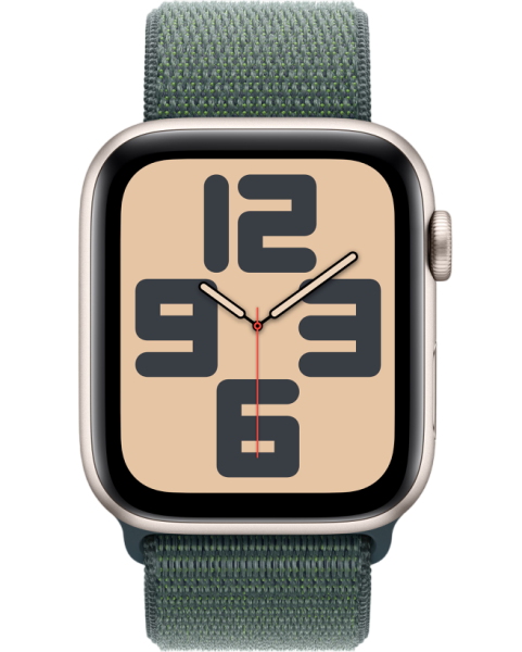 Часы Apple Watch SE (2024) 44mm Starlight Aluminum Case with Lake Green Sport Loop (GPS)