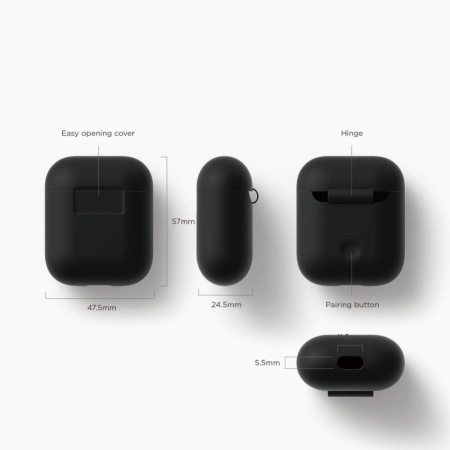 Чехол Elago для AirPods Silicone Сase Black