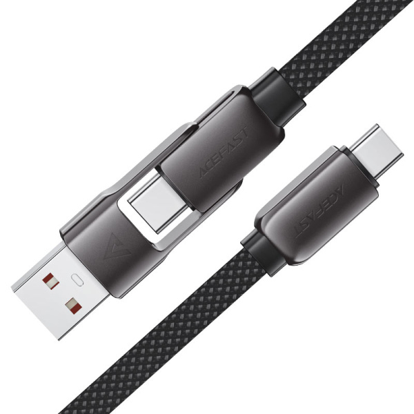 Зарядный дата кабель ACEFAST C13-05 USB-A/USB-C - USB-C 0.2м Black