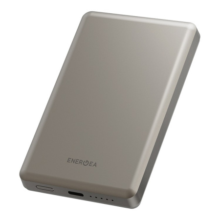 Внешний аккумулятор EnergEA AluPac Air 10K MagSafe 10000 мАч 15W, USB-C 20W Ultra Light Aluminium Natural Titanium