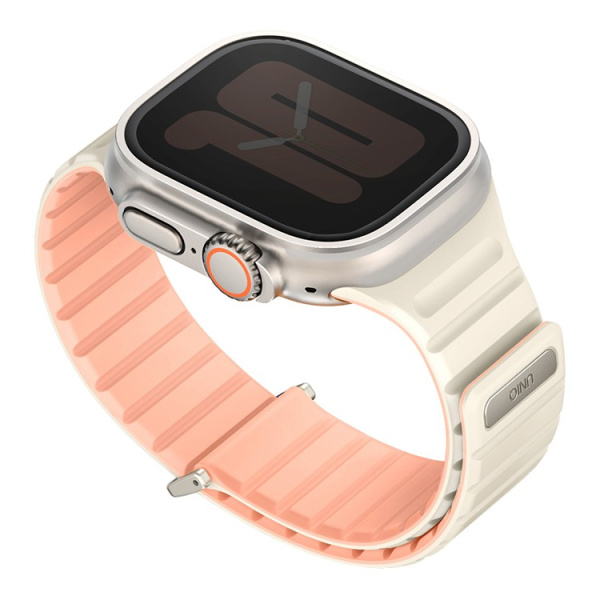 Ремешок Uniq для Apple Watch 42-49 mm Revix EVO Reversible Magnetic Crepe Pink / Ivory