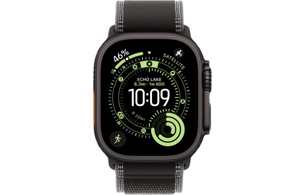 Apple Watch Ultra 3 (2025) 49mm Black Titanium Case with Black/Charcoal Trail Loop (GPS + Cellular) (S/M)