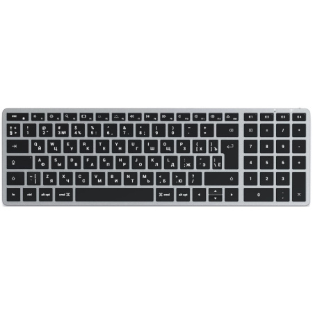 Беспроводная клавиатура Satechi Slim X2 Bluetooth Backlit Keyboard with Numeric Keypad с русской раскладкой Space Gray