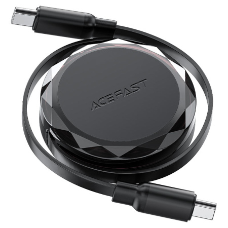 Зарядный выдвижной кабель ACEFAST C13-03 USB-C - USB-C 60W 0.8m Black