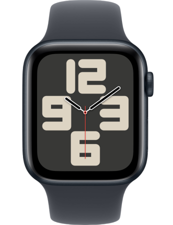 Часы Apple Watch SE (2024) 40mm Midnight Aluminum Case with Midnight Sport Band (GPS) (размер S/M)