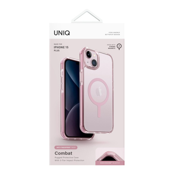 Защитный чехол Uniq Combat AF MagSafe для iPhone 15 Baby Pink