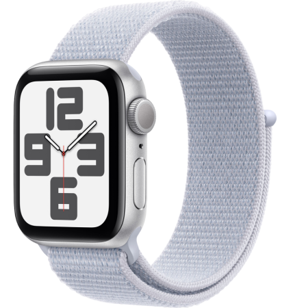 Часы Apple Watch SE (2024) 44mm Silver Aluminum Case with Blue Cloud Sport Loop (GPS) Часы Apple Watch SE (2024) 44mm Silver Aluminum Case with Blue Cloud Sport Loop (GPS)