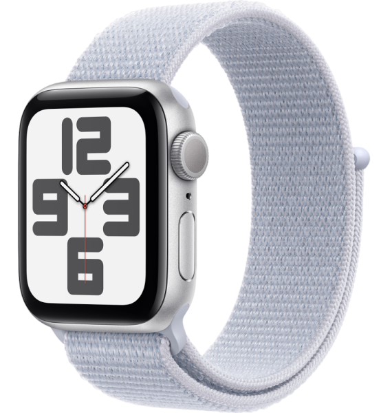 Часы Apple Watch SE (2024) 40mm Silver Aluminum Case with Blue Cloud Sport Loop (GPS)