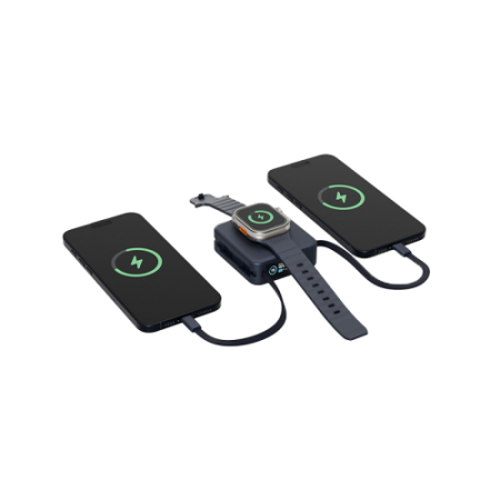 Внешний аккумулятор Energea Magpac Mini Plus Wireless Power Bank 10000mAh With Build in USB-C Cable & Display Blue