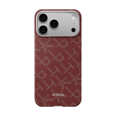 Защитный чехол Pitaka Monogram Ultra Slim Case for iPhone 17 Pro Gold/Red