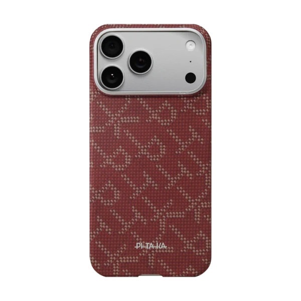 Защитный чехол Pitaka Monogram Ultra Slim Case for iPhone 17 Pro Gold/Red