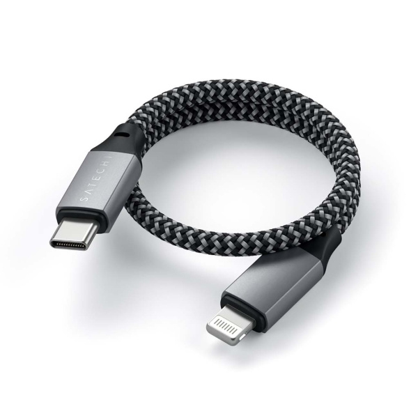 Кабель Satechi USB-C - Lightning 25 cm Space Gray