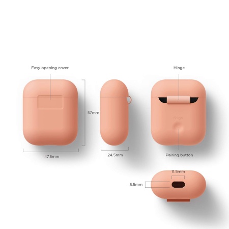 Чехол Elago для AirPods Silicone Сase Peach