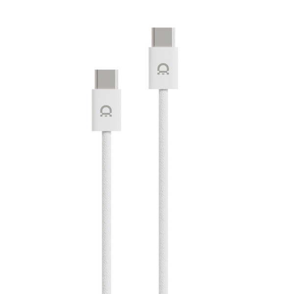 Кабель AceCase USB-C to USB-C 100W AceFlow Magnetic 200см White
