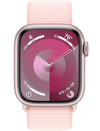Часы Apple Watch Series 9 41mm Pink Aluminum Case with Light Pink Loop Band (GPS)