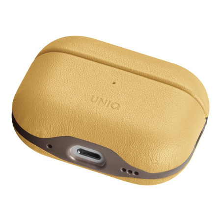 Чехол Uniq для Airpods Pro 2 Lyden DS Leatherette with handstrap Canary Yellow / Flint Grey