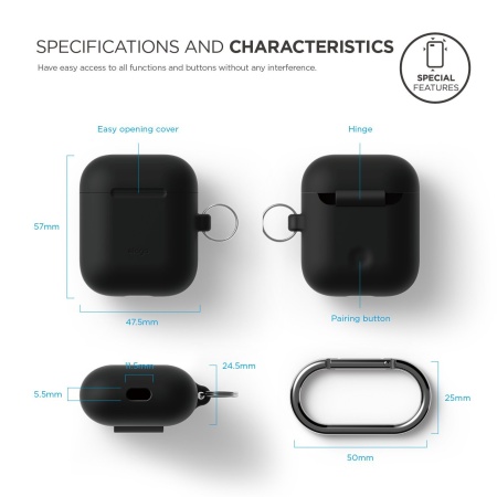 Чехол Elago для AirPods Hang Case Black