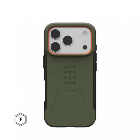 Чехол UAG Civilian Magsafe для iPhone 17 Pro Olive/Orange