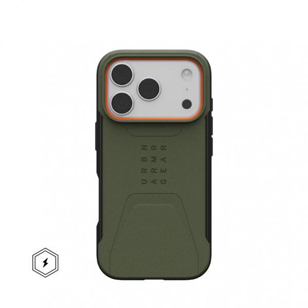 Чехол UAG Civilian Magsafe для iPhone 17 Pro Olive/Orange