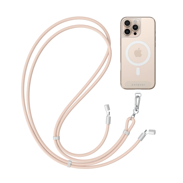 Зарядный кабель - ремень через плечо Satechi OntheGo Crossbody Lanyard Cable 60W 1.5m Пустынно-розовый