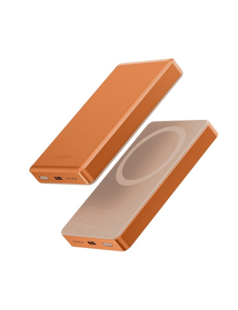 Внешний аккумулятор EnergEA AluPac 10K (CCC) MagSafe 10000 мАч 15W, USB-C 20W Ultra Light Aluminium Orange