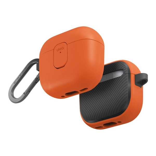 Чехол Uniq CLYDE Lock case для Airpods 4 Volt Orange/Charcoal
