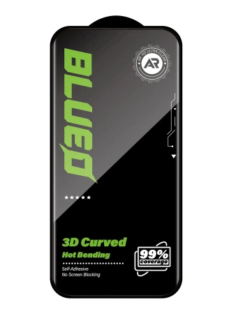 Защитное стекло BlueO для iPhone 18 Pro Max / 17 Pro Max / 16 Pro Max 3D AR Curved Hot Bending Self-Adhensive (+installer) Black