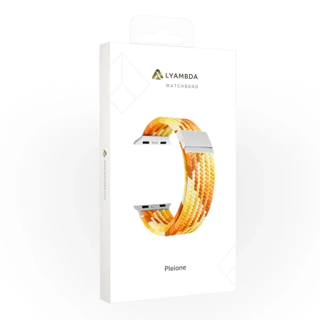 Ремешок Lyambda Pleione для Apple Watch 42-49 мм Yellow/White/Orange